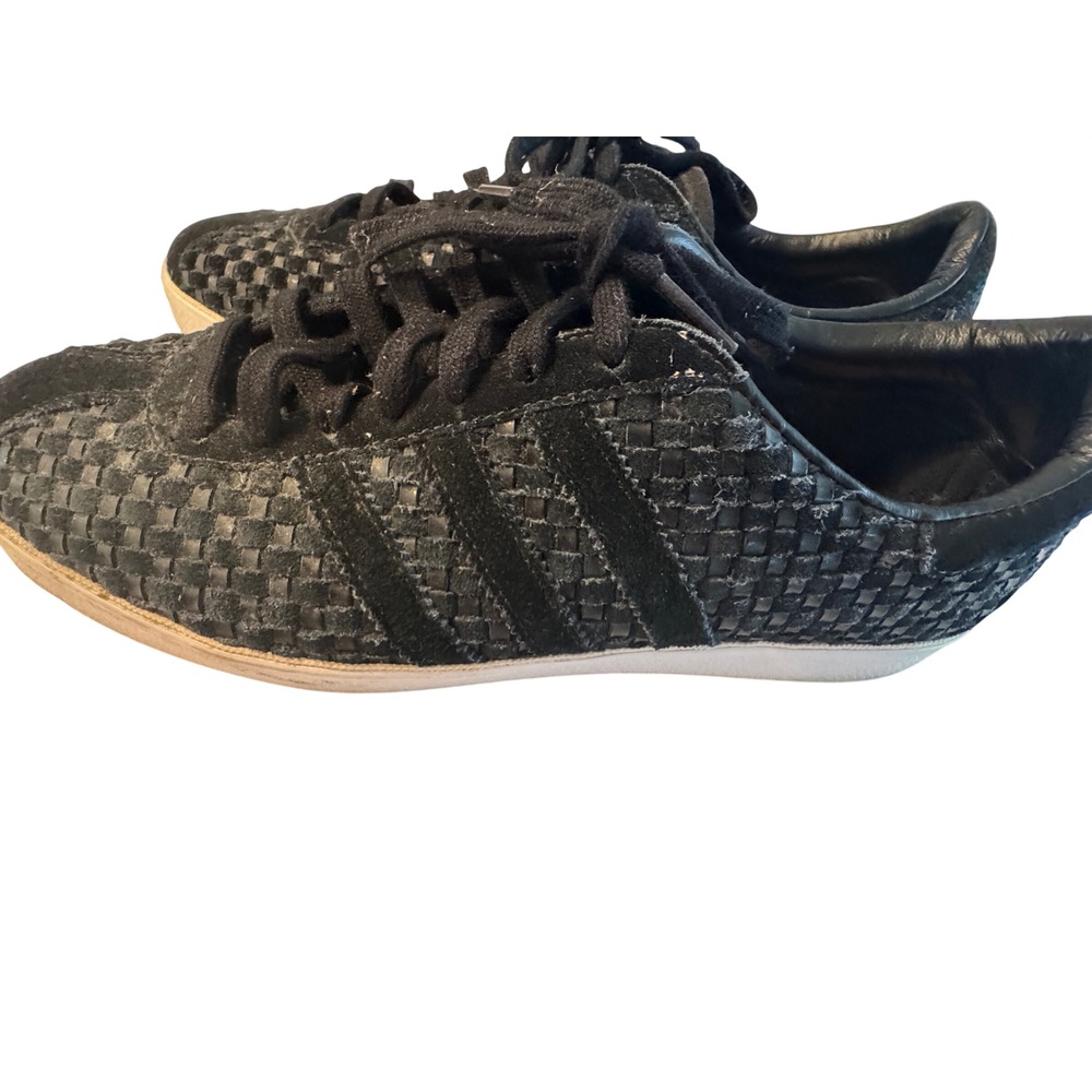 Adidas Originals Woven Leather Sneakers Black Gold Mens 9